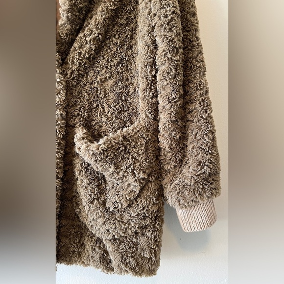 Aritzia Wilfred Free Grete jacket Size XXS Cozy Brown Teddy Coat Casual Fall - Picture 7 of 14